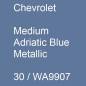 Preview: Chevrolet, Medium Adriatic Blue Metallic, 30 / WA9907.